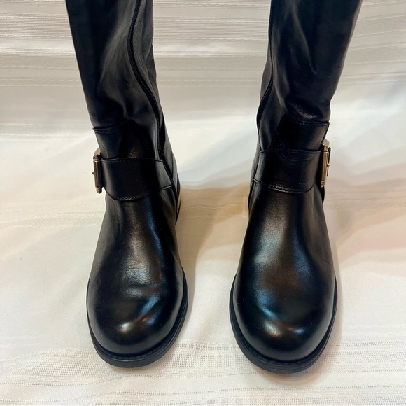 VINCE CAMUTO Tall Riding Boots Kallie Harness Sz 9M/39 NWOT Black‎ Never Worn - Picture 3 of 12